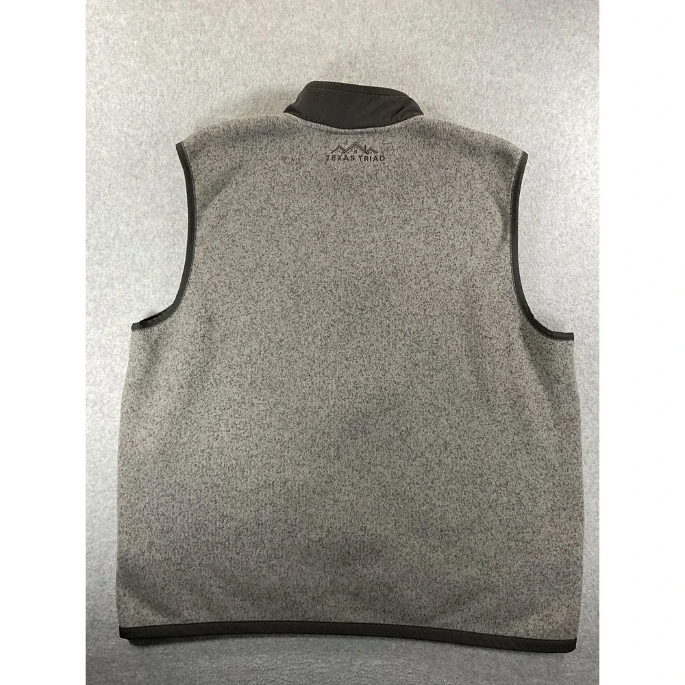 The North Face Mens Gordon Lyons Fleece Vest Heather Grey Full Zip XL 1342